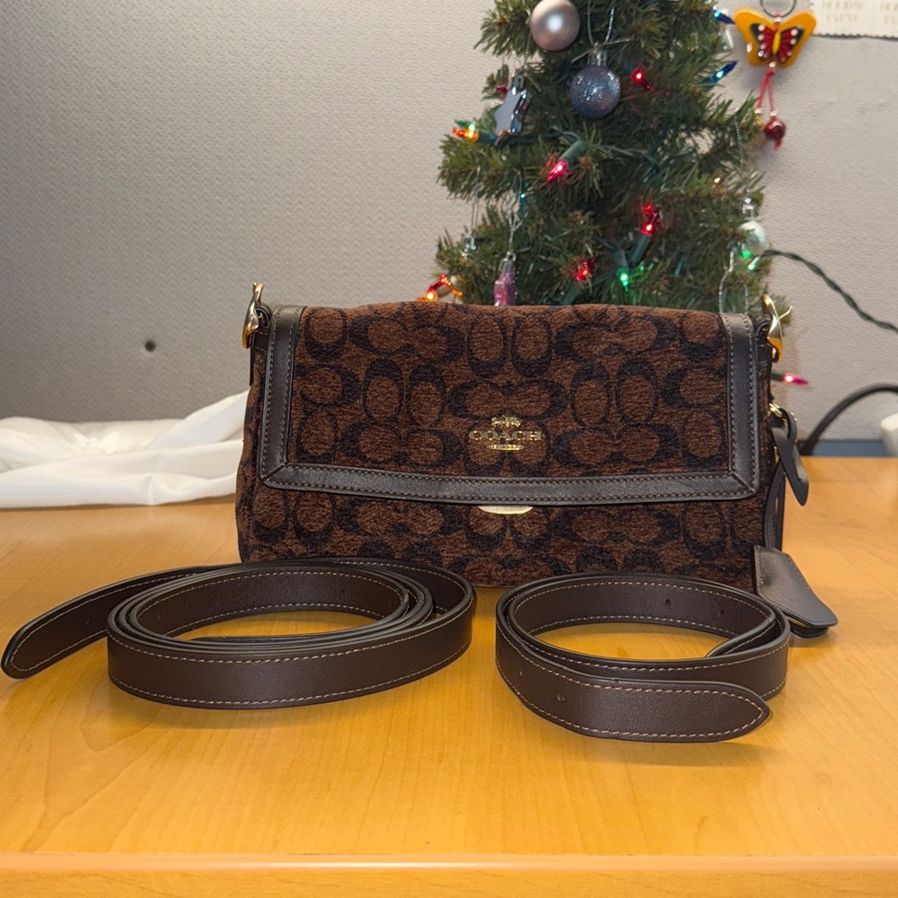 Coach Chenille Small Etta Flap Bag